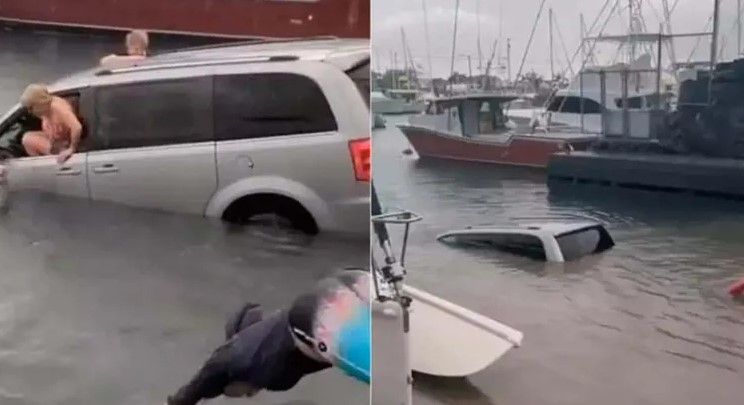 Por hacerle caso al GPS terminaron hundidos en el mar