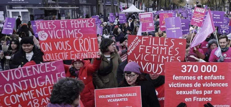 Miles marcharon en Francia contra la violencia hacia las mujeres